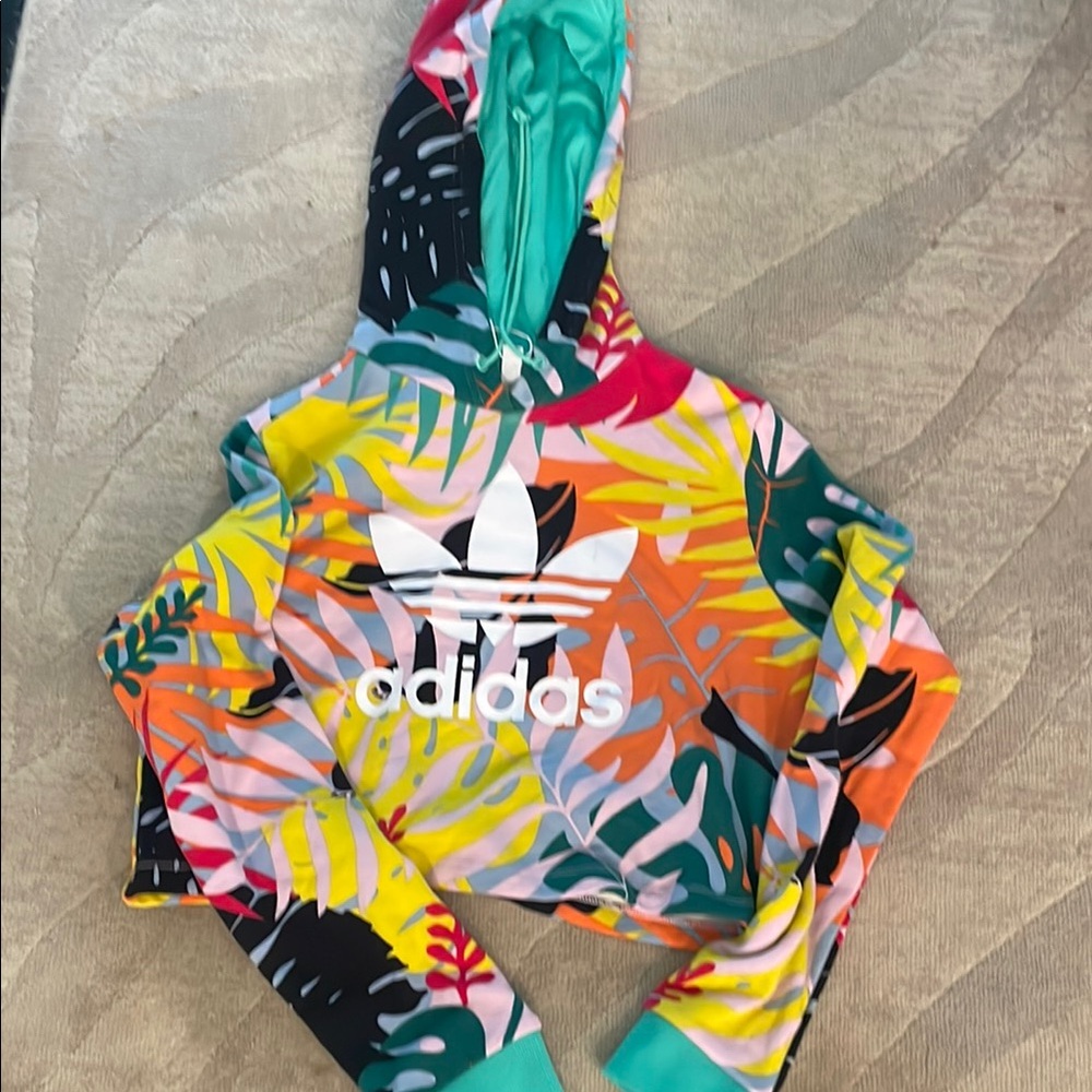 Adidas Colorful Leaf Print Hoodie